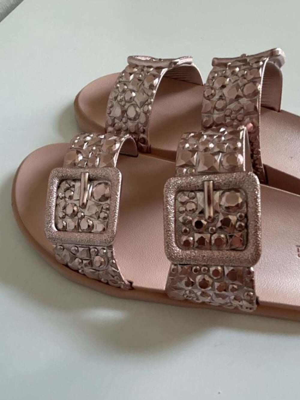 Melissa Lust Studded Double Buckle Slide Sandals in Pink size 8 - Picture 6 of 7